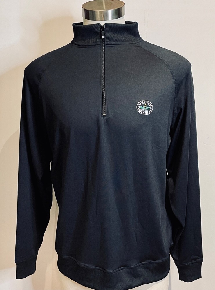 EUC!! FOOT JOY GOLF BLACK 1/2 ZIP LAYER PULLOVER SHIRT +LOGO *L