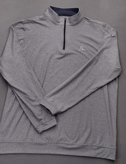 Rhoback Performance Quarter Zip Mens XL Heather Gray Active Golf Stretch Casual