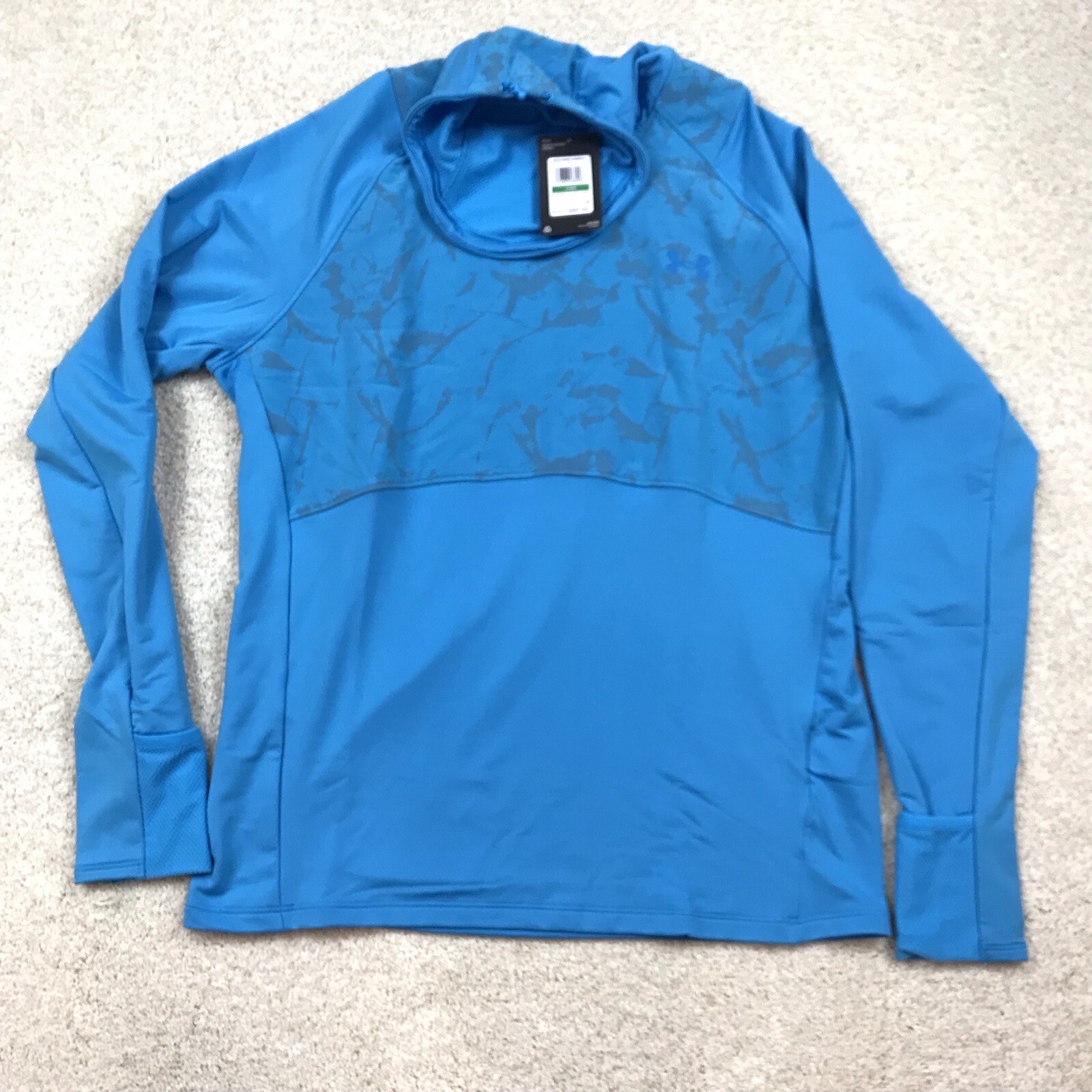 Under Armour Out Run The Cold Funnel Long Sleeve Running Top Mens Large Blue gallery