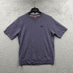 Nike Sportswear Bonded Short Sleeve Shirt Size M 861520-091 Carbon Heather Black