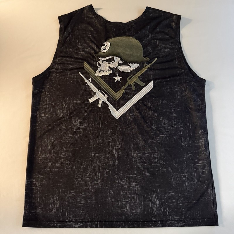 Metal Mulisha Tank Top Mens 2XL Army Skull Helmet Military Veteran Commando gallery
