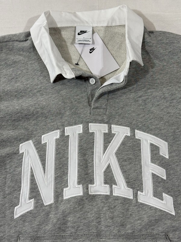 Nike Club Fleece Long Sleeve Rugby Polo Shirt Men’s Large FN3112-063 NWT $90 gallery