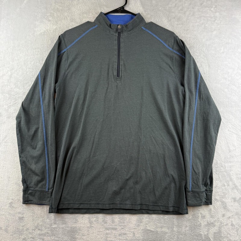 Tasc Performance Pullover Mens Medium Gray Bamboo Quarter Zip Training Athletic gallery