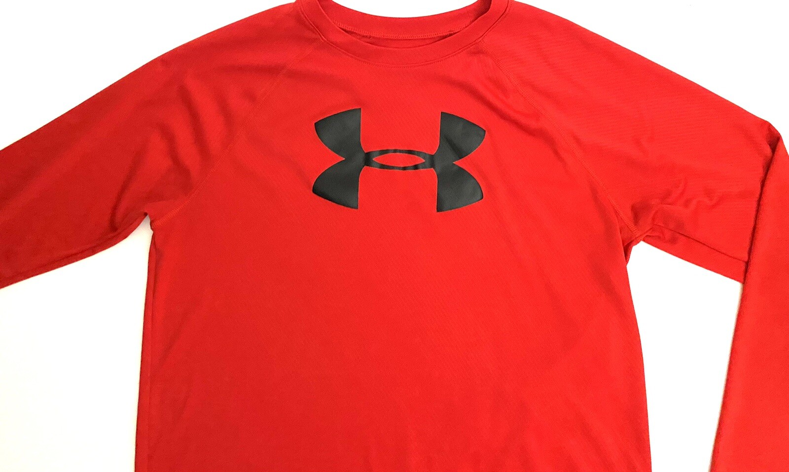 Youth UNDER ARMOUR Tech HeatGear YXL Loose Long Sleeve Shirt - Red - Big Logo gallery