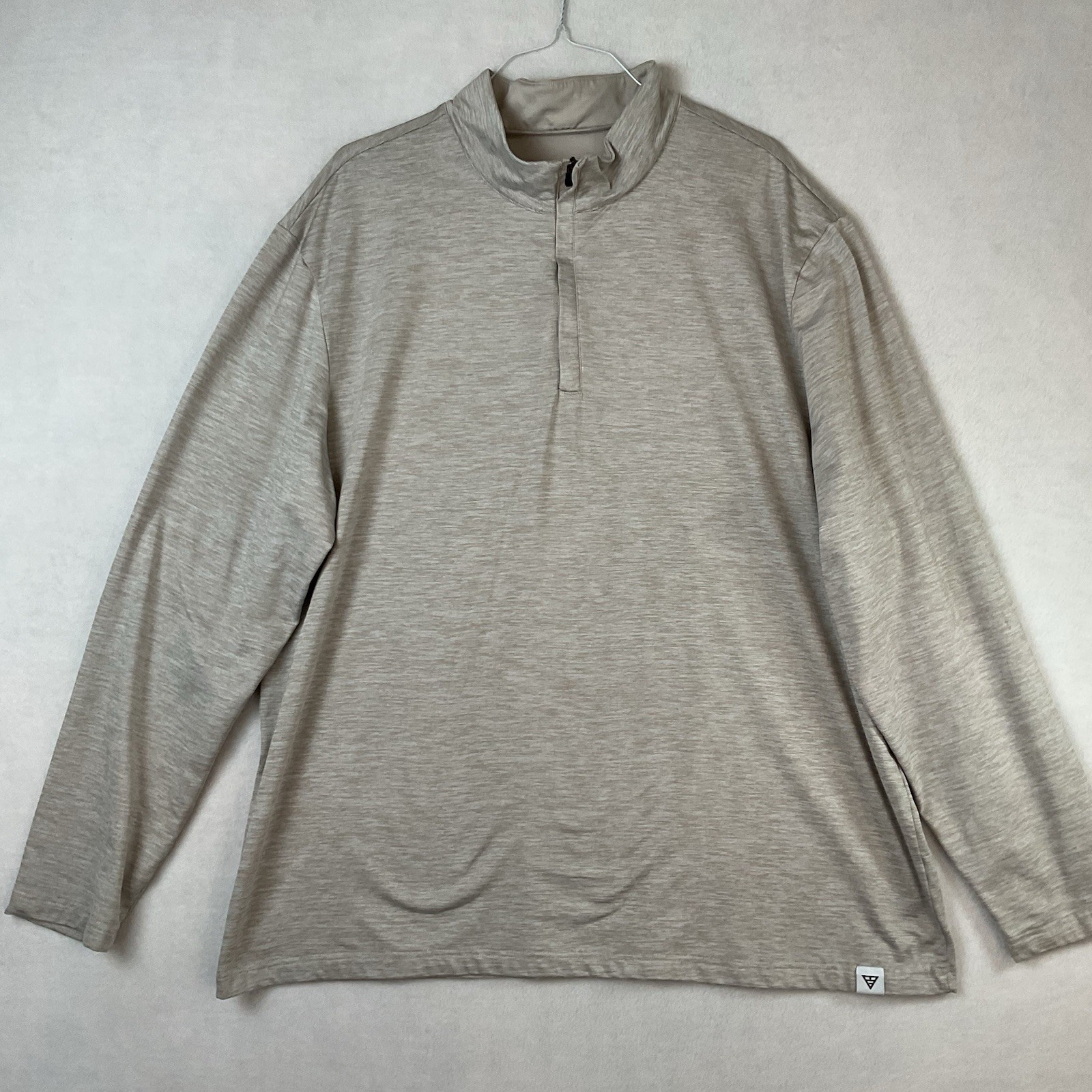 Maelreg 1/4 Zip Performance Pullover Mens 3XL Tan Khaki Long Sleeve Fleece Golf gallery