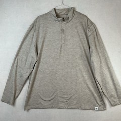Maelreg 1/4 Zip Performance Pullover Mens 3XL Tan Khaki Long Sleeve Fleece Golf