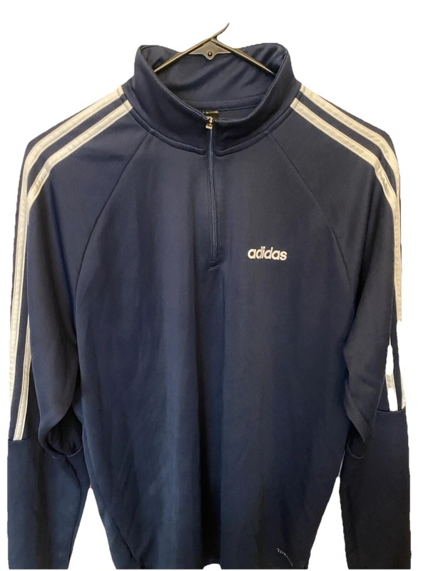 Adidas Climalite Men’s 1/4 Zip Jacket Training Long Sleeve Golf Blue Size L EUC gallery