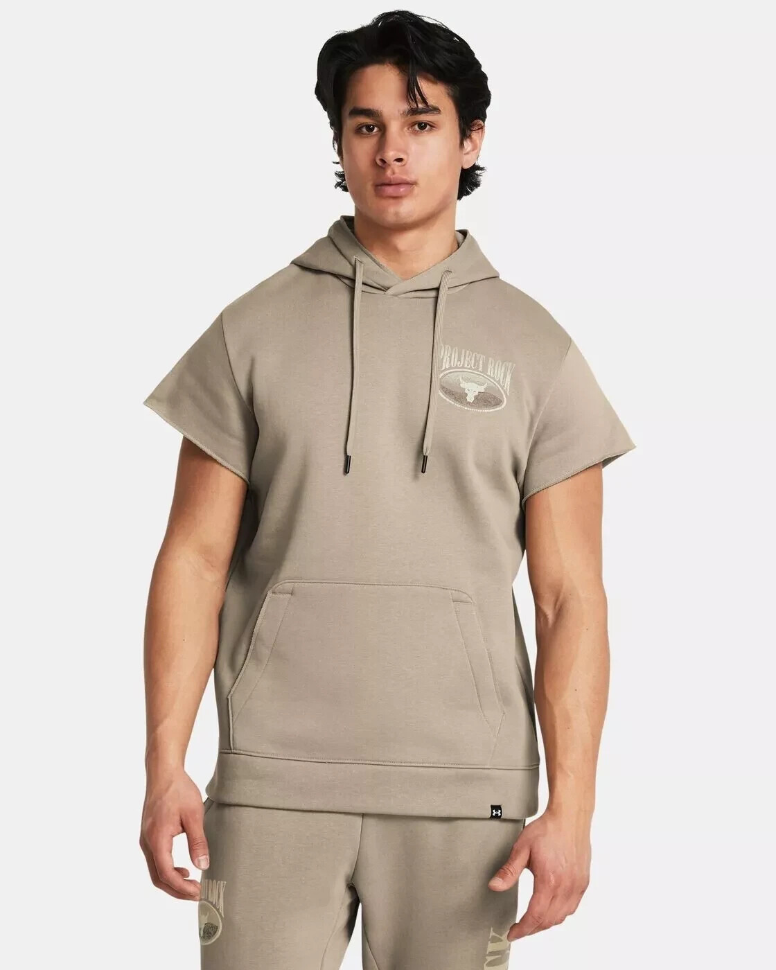 Under Armour UA Project Rock Men's Essential Fleece Hoodie 2XL Short Sleeve NWT gallery