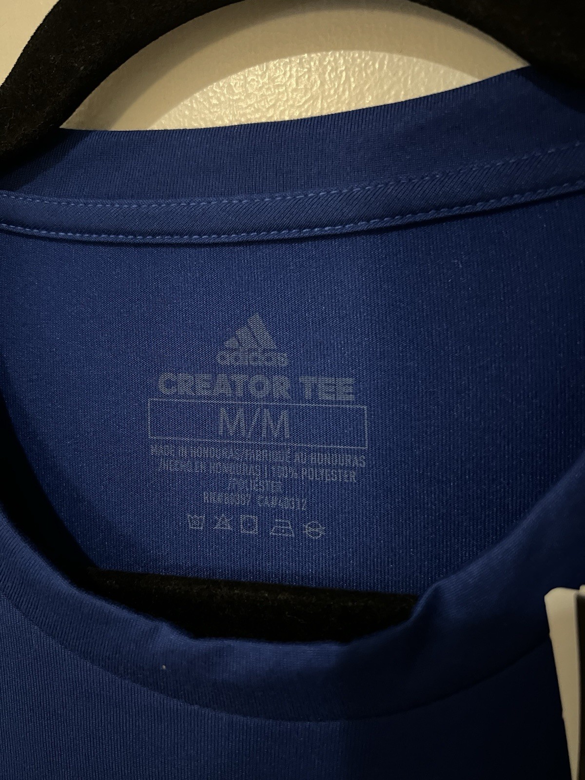 NWT Adidas Men's Medium Creator Short Sleeve T Shirt Crew Royal Blue White Tee gallery