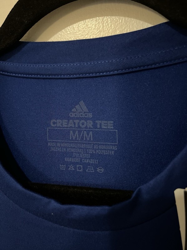 NWT Adidas Men's Medium Creator Short Sleeve T Shirt Crew Royal Blue White Tee gallery