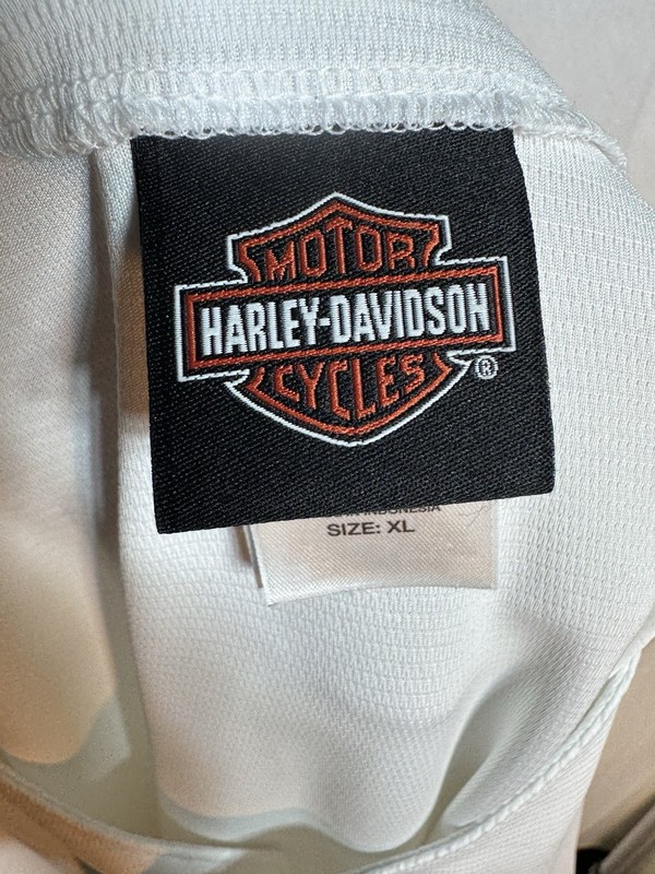 Harley-Davidson White Baseball Jersey Willie G Logo Daytona Beach Dealer Mens XL gallery