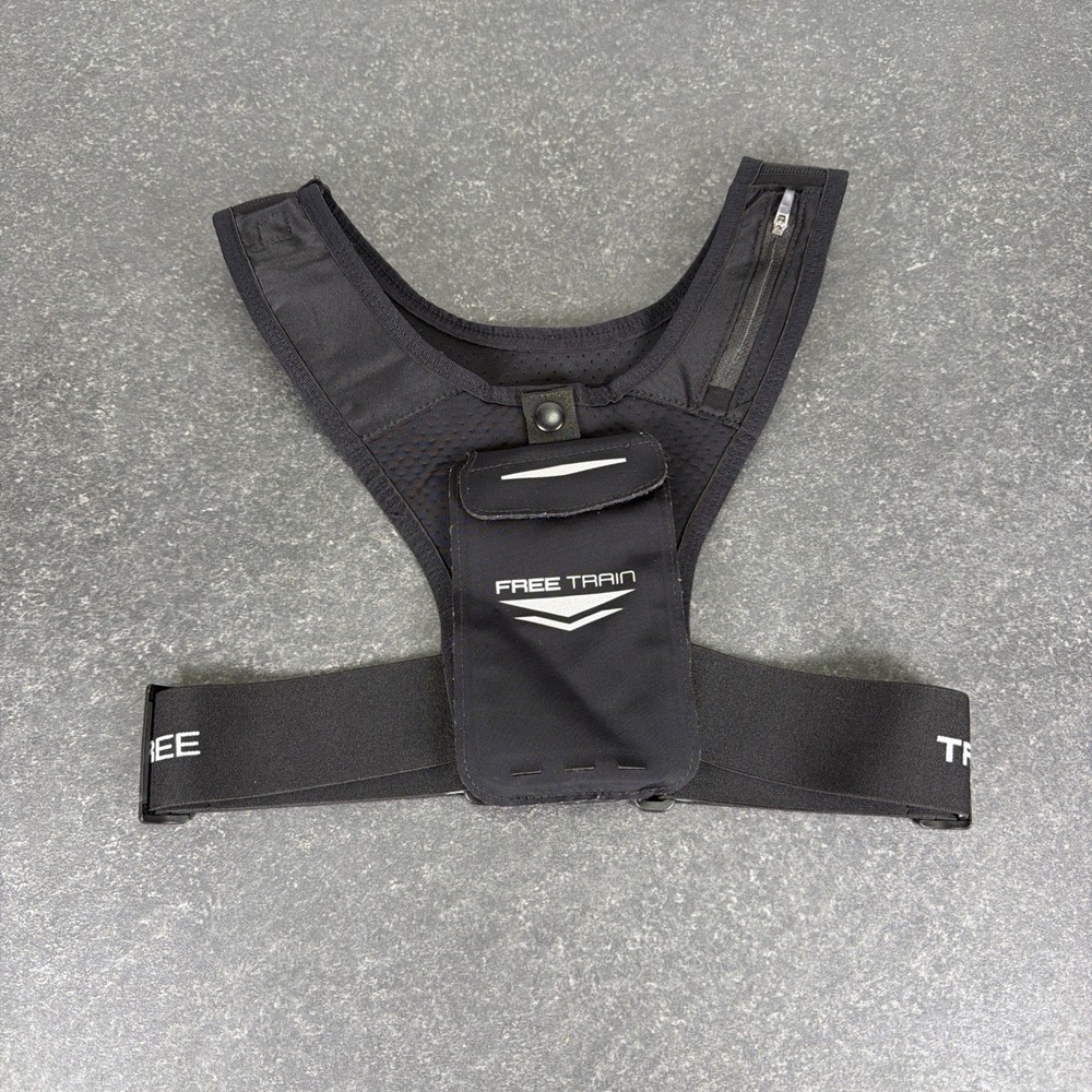 Freetrain Running Vest Adjustable V1 Mobile Phone Holder - One Size Black Silver