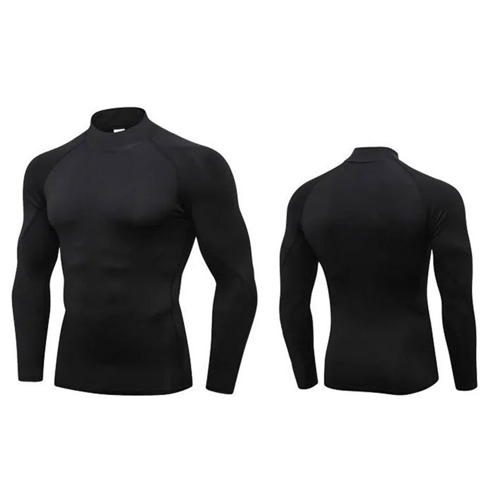 Men High-necked Sports Long Sleeves T-shirts Fitness Running Tights Cycling Top gallery