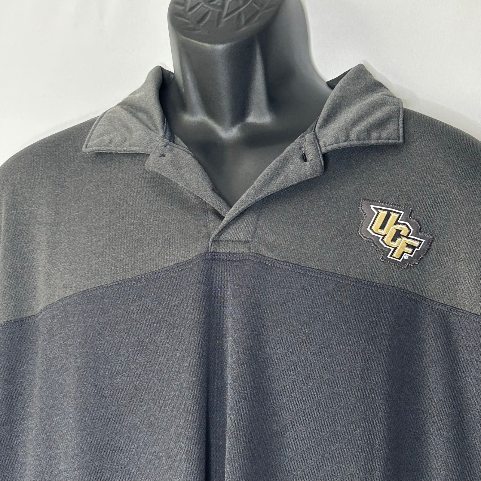 UCF Knights Rivalry Threads Polo Shirt Gray Black Colorblock Men’s 2XL gallery