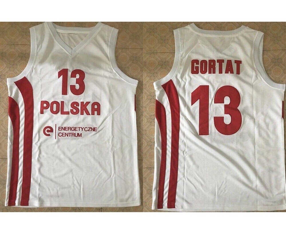 Throwback Marcin Gortat #13 Team Poland Polska Basketball Jersey Stitched Custom gallery