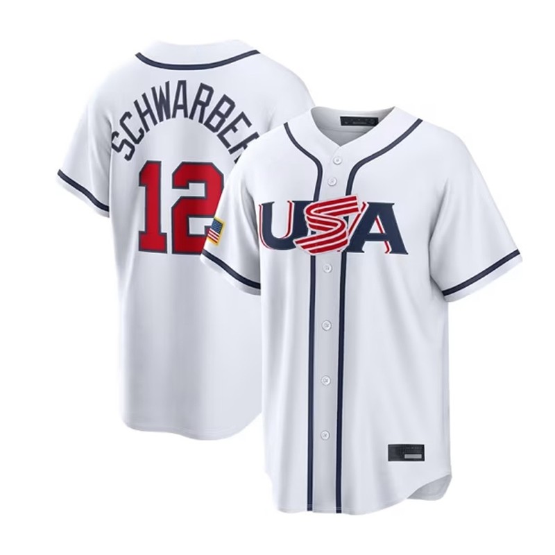 Team USA Baseball Jersey 2026 Men Short Sleeve Button Up Sport Shirt Fan Uniform gallery