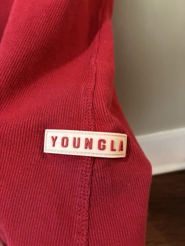 YoungLA Rocket Ribbed Jersey Tank Red Large Gently Preloved Summer Beach Gym gallery