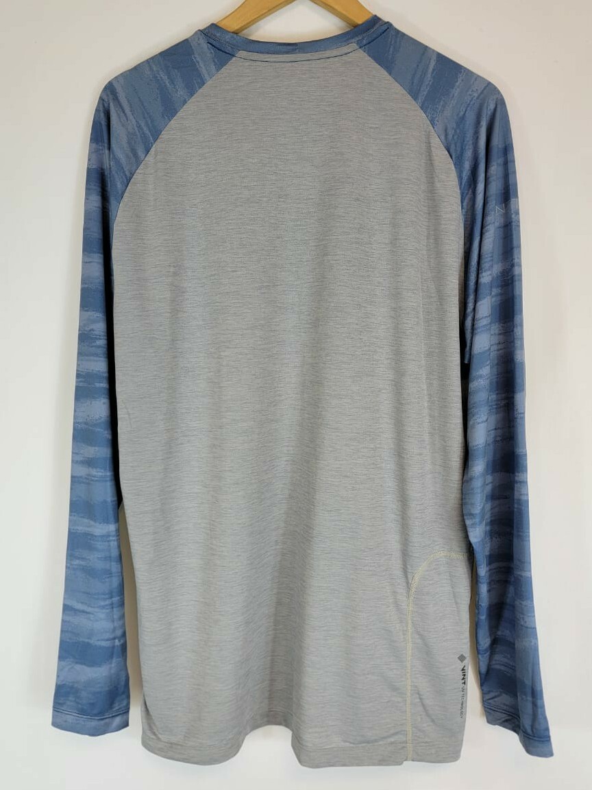Anetik Premium Performance T-Shirt Mens L Gray/Blue Long Sleeve UPF 30+ VINT UV gallery