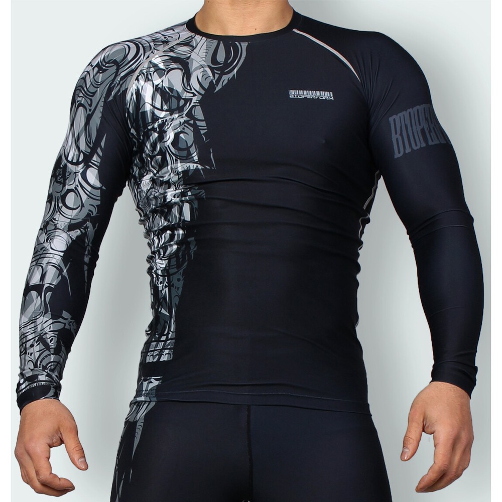 FX-146 TRIBAL STATUE Skin Compression Rash guard Under Tight Base layer BJJ MMA