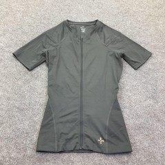 Tommie Copper Shirt Mens Small Gray Compression Zip Lower Back Support Top