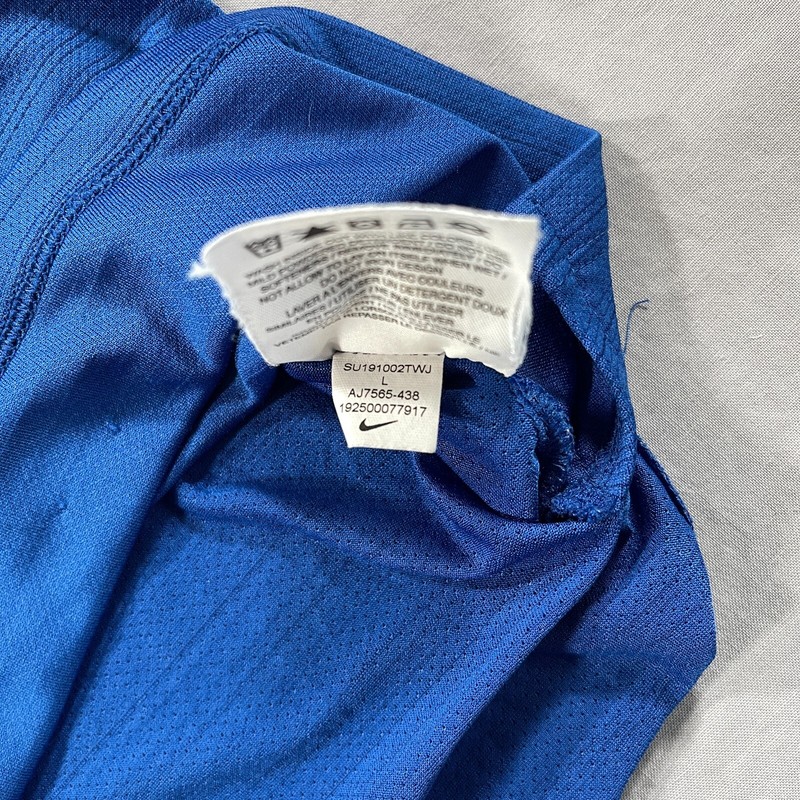 Nike Dri-Fit Running Shirt Mens L Blue Crewneck Stretch Active Workout Swoosh gallery