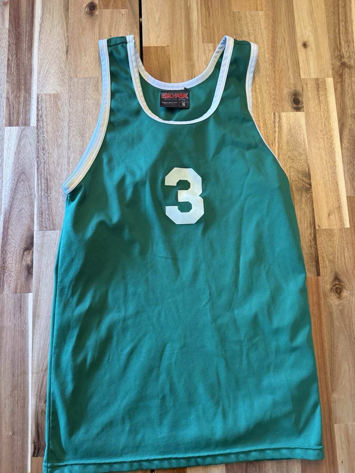 Green Basketball Jersey #3 Size Small Retro Vintage Red Fox gallery