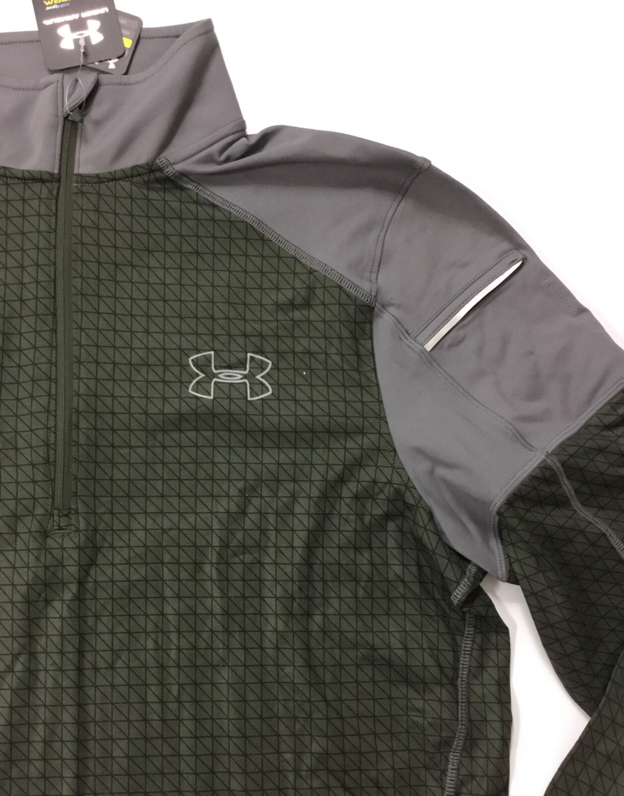 Under Armour Men Water Resistant Running 1/4 Zip Shirt 1232659 Green Size M gallery