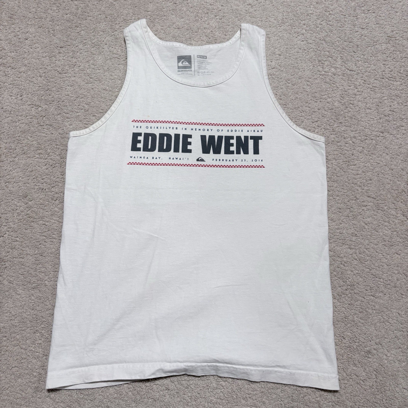 2014 Quiksilver Eddie Went White Tank Top Eddie Aikau Surfing Hawaii size M gallery