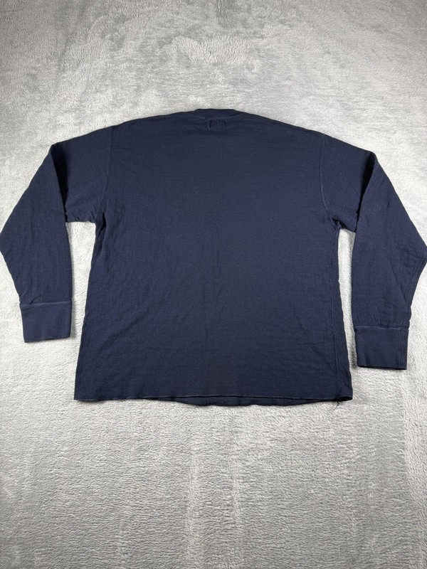 LL Bean Shirt Mens XL Blue River Driver Two Double Layer Thermal Base Wool Blend gallery