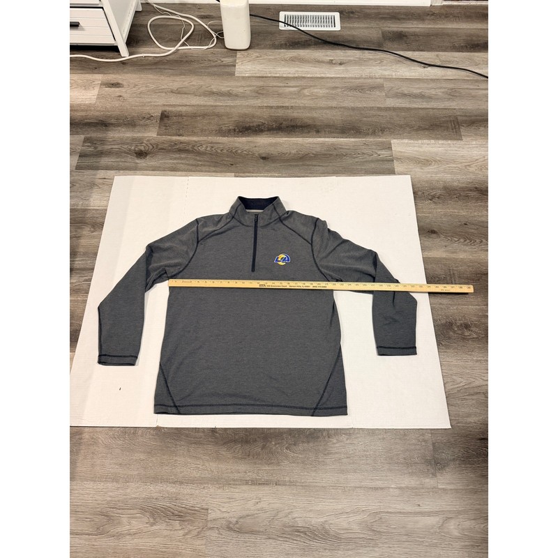 Tommy Bahama LA Rams Quarter Zip Pullover Gray Medium NFL Tobago Bay Sweater gallery