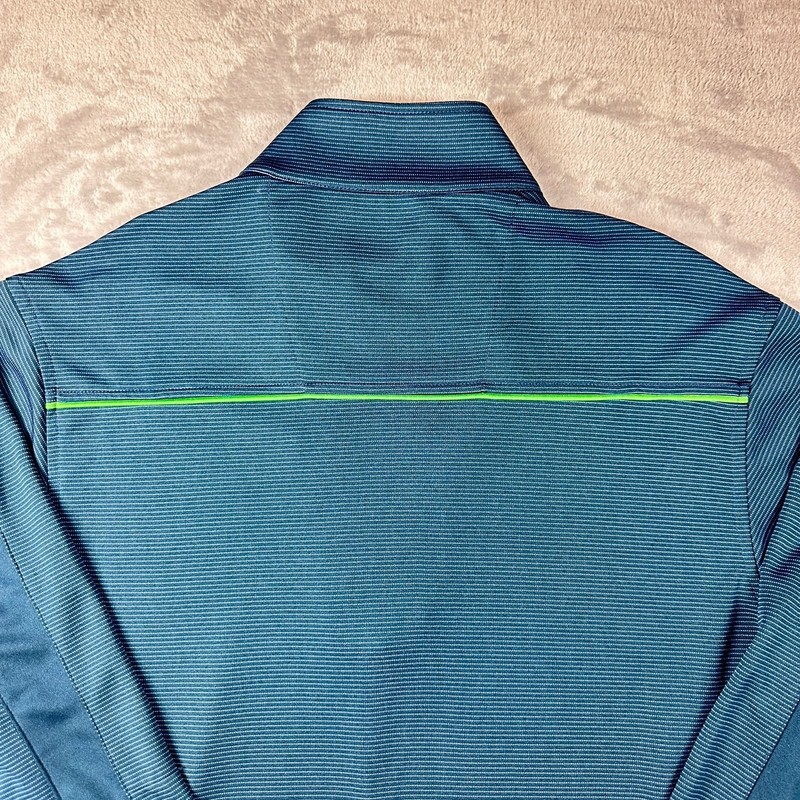 Pebble Beach Golf Performance 1/4 Zip Pullover Dry-Luxe Green/Blue Medium gallery