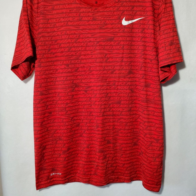 Nike Shirt Youth's Medium Red Nike Print Short Sleeve Tee Performance Shirt gallery
