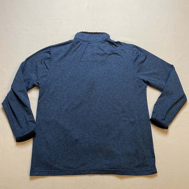 Rugby University Pullover 1/4 Zip Mens Large Long Sleeve Blue Embroidered Crest gallery