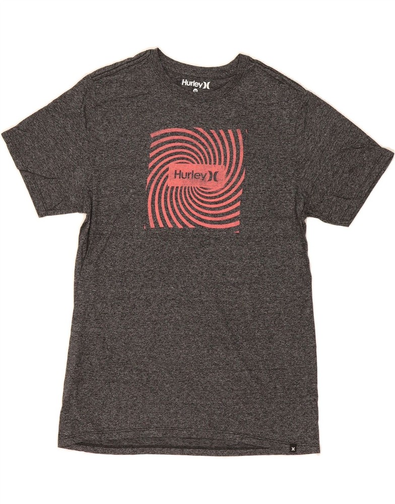 HURLEY Mens Graphic T-Shirt Top Medium Grey Polyester DE16