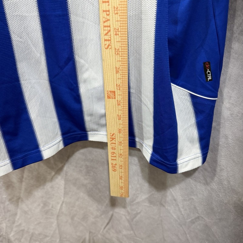 Azure University Short Sleeve Soccer Jersey Blue White Striped Unisex XL Shirt gallery