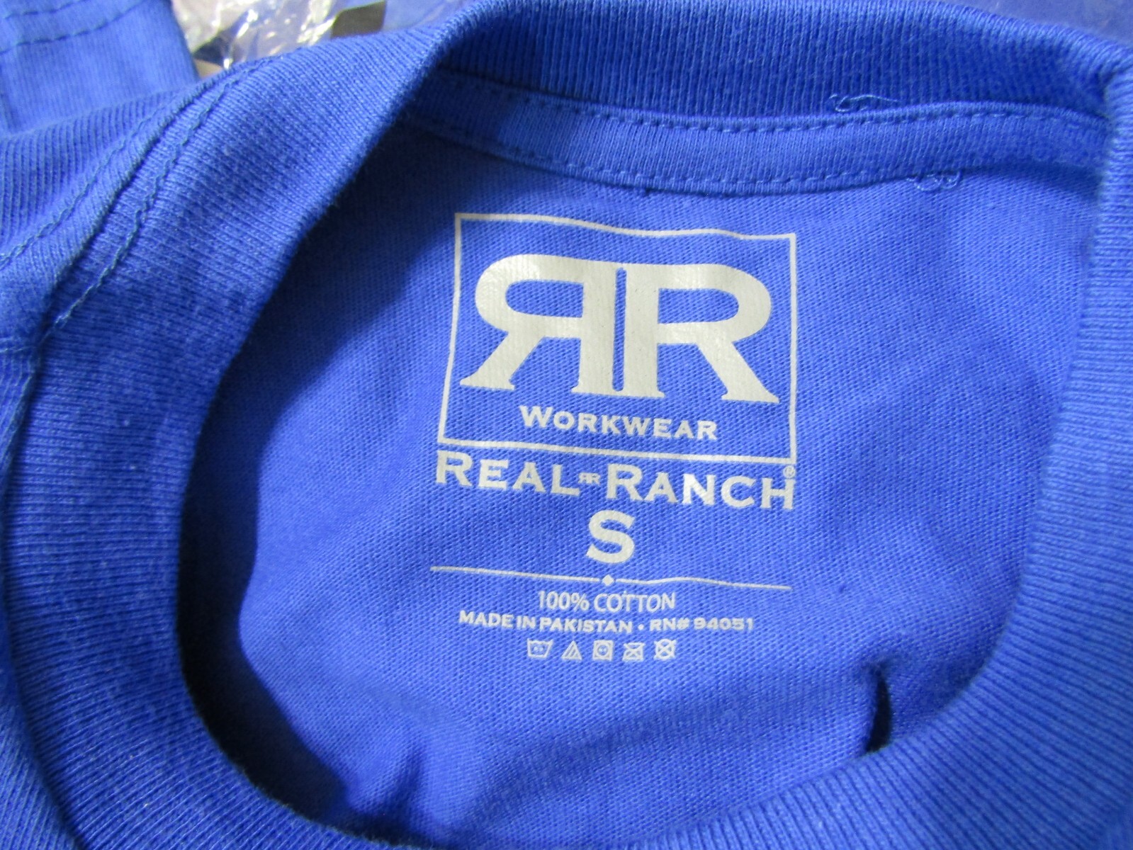NIB RR Real Ranch Workwear Royal Blue Short Sleeve Pocket Cotton T-Shirt Men's S gallery