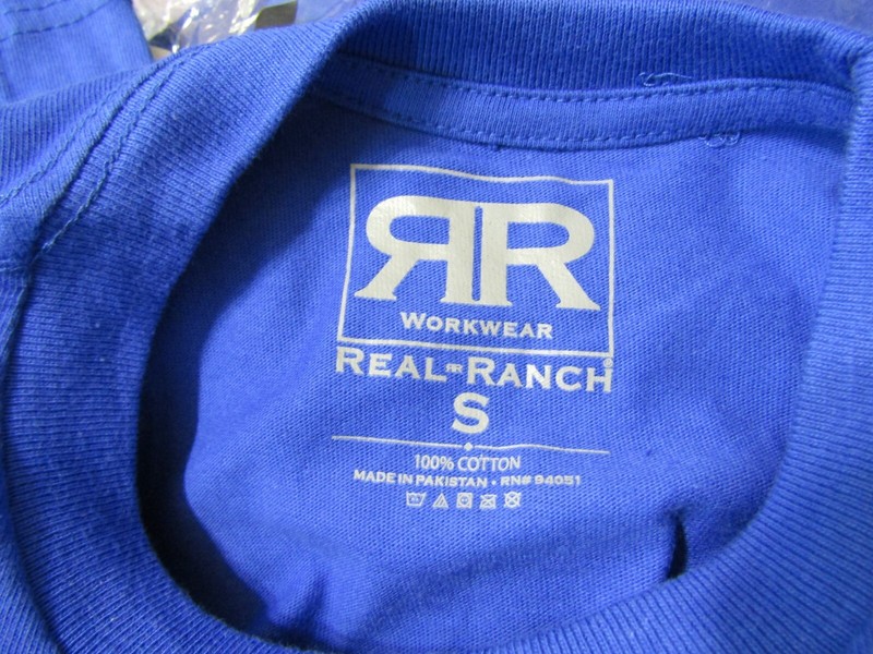 NIB RR Real Ranch Workwear Royal Blue Short Sleeve Pocket Cotton T-Shirt Men's S gallery