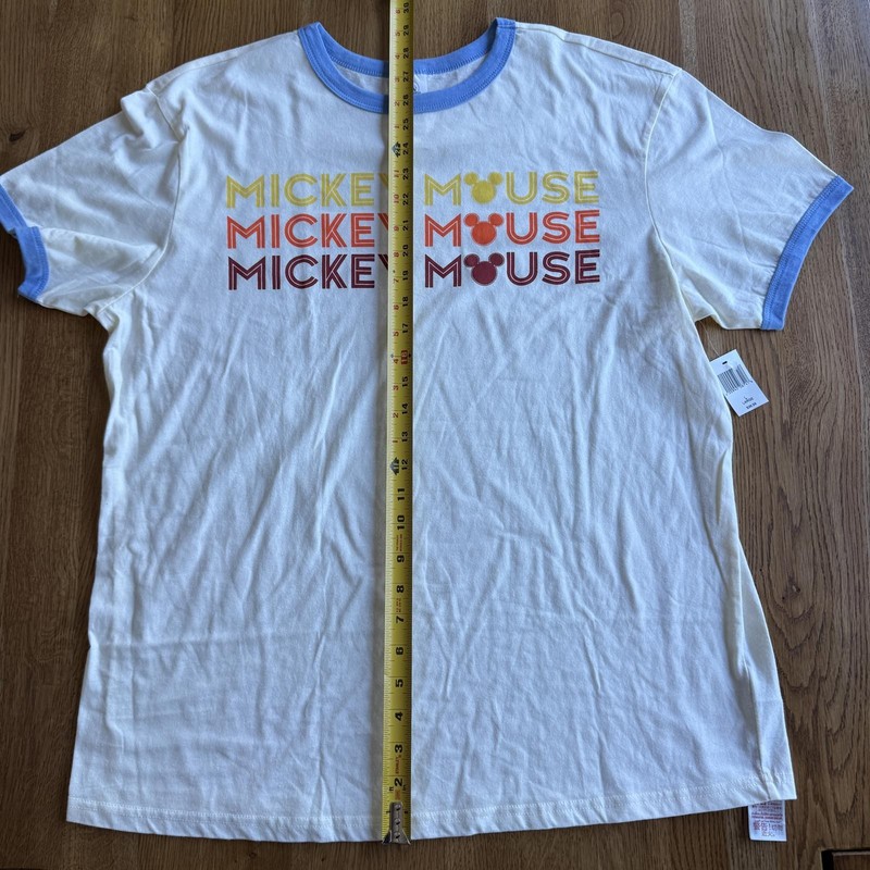 Mickey Mouse Graphic T-Shirt with Blue Trim Size Large gallery