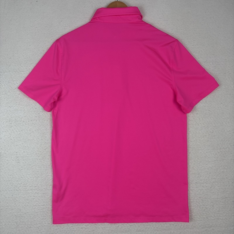 G/FORE G4 Men’s Essential Tech Pique Polo Neon Pink Golf Shirt Medium gallery