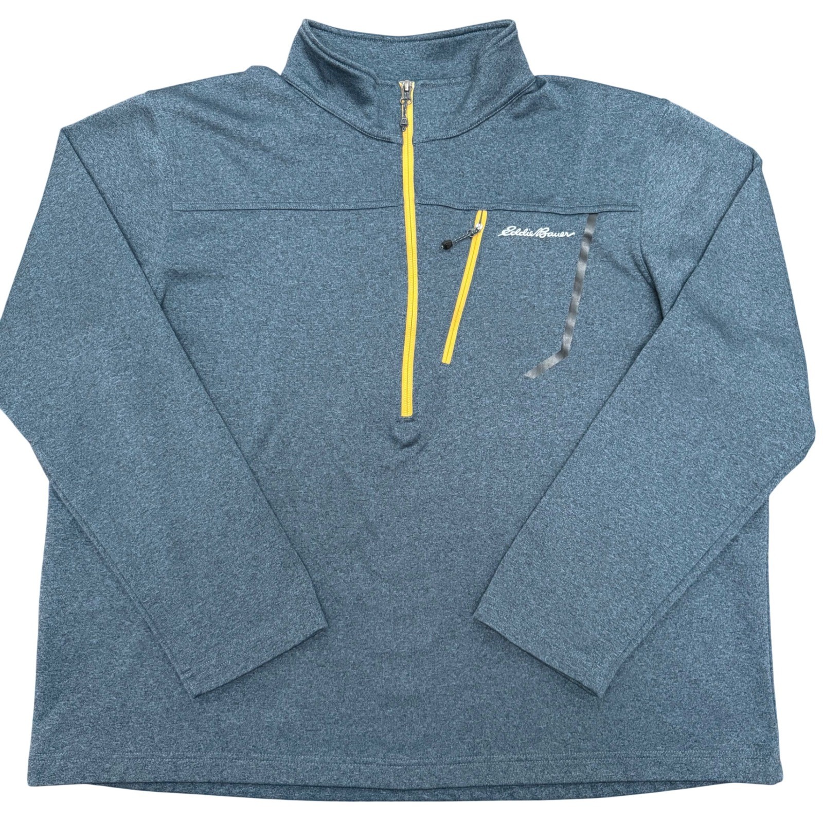 Eddie Bauer First Ascent Mens 2XL Quarter Zip Pullover Fleece Shirt Blue Gray gallery