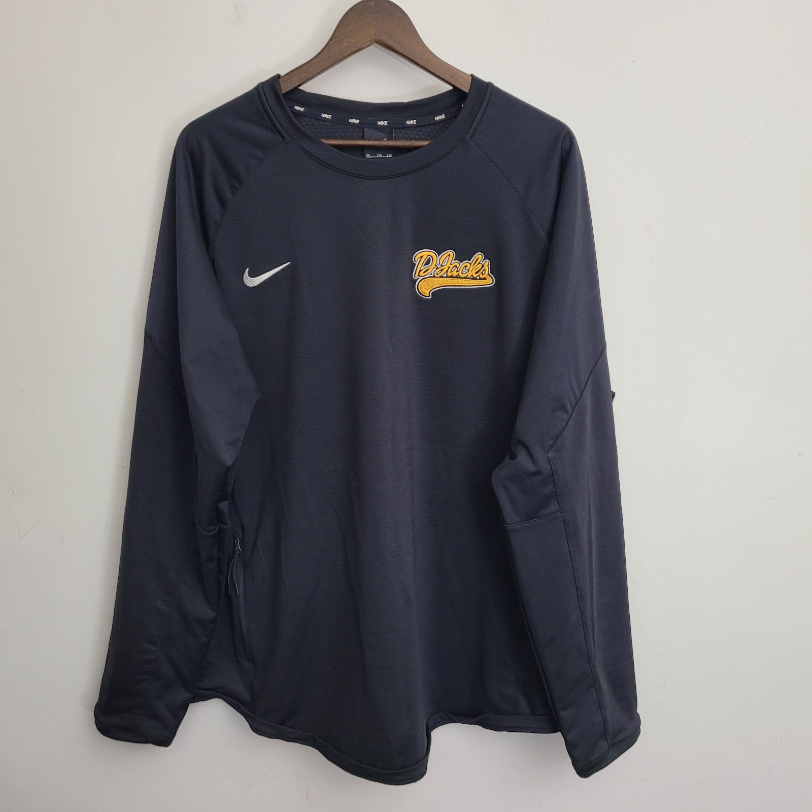 Nike Mens Hybrid Baseball Pullover XXL Black Crew Long Sleeve ThermaFit DJacks gallery