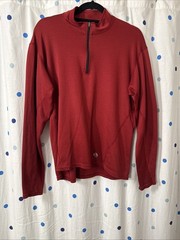 Mountain Hardwear Mens L Red 1/4 Zip Shirt Thermal Hiking Outdoor USA