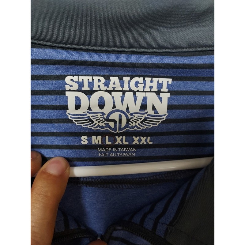 Straight Down Pullover Mens Large Striped Quarter Zip Performance Purple Black gallery