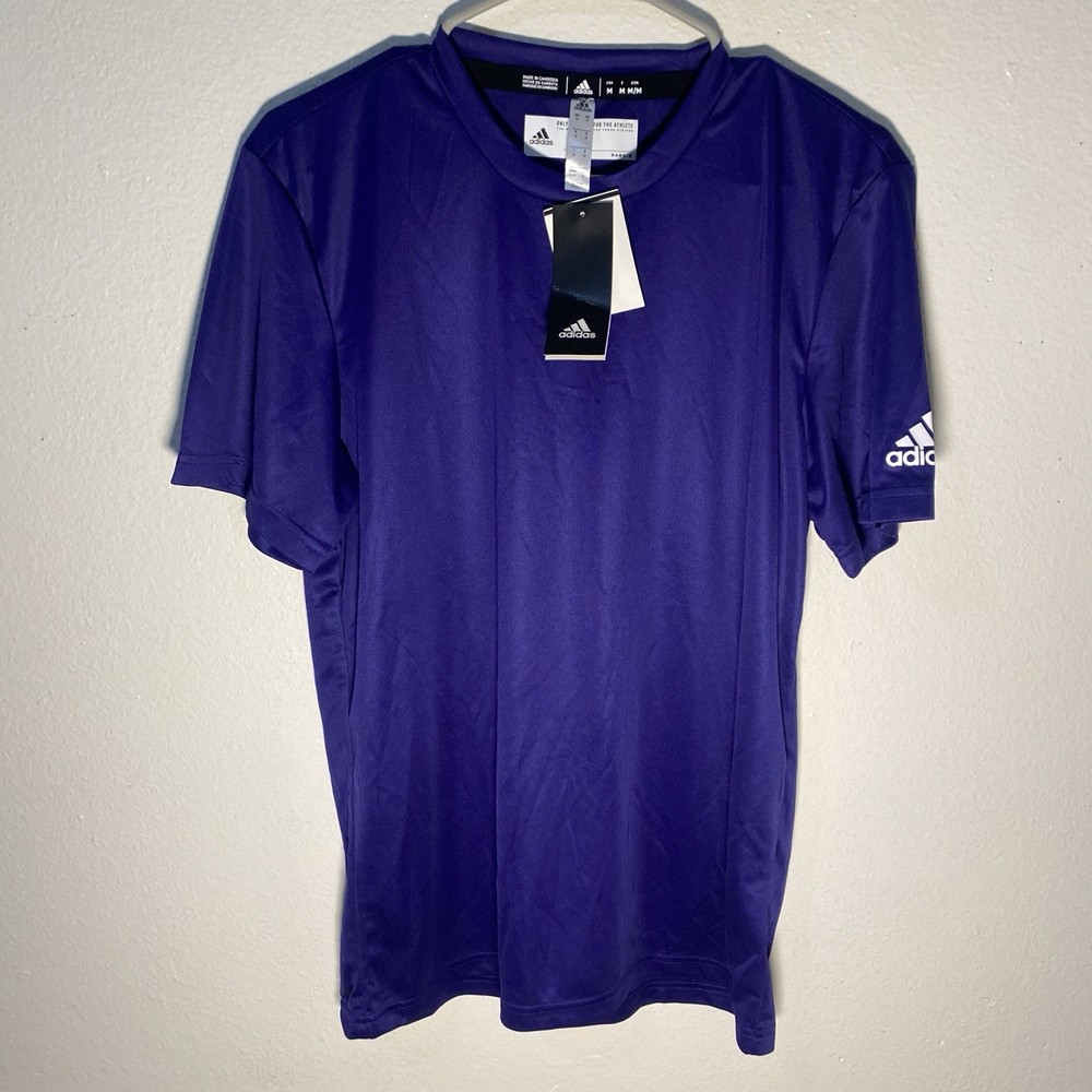 Adidas Aeroready Clima Tech Tee Mens Crew Neck Purple Short Sleeve Medium NWT