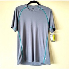 NWT Adidas Small Climalite Flex 360 Gray Teal Athletic Shirt Gym Work Out Ski