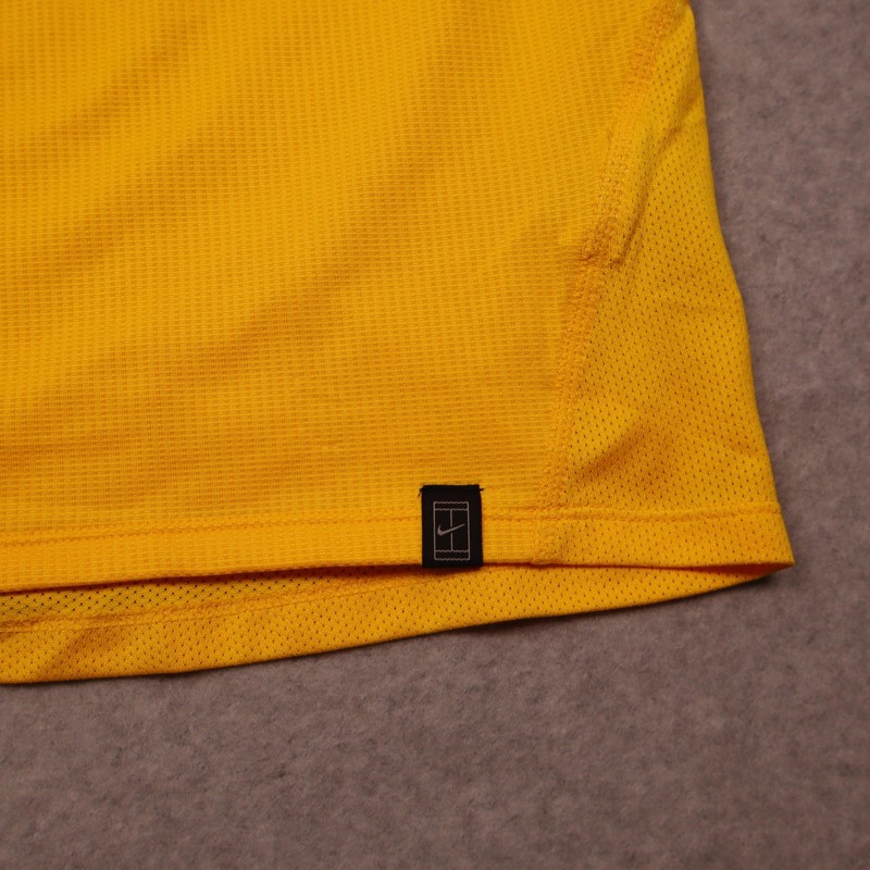 Nike Sphere Dry Shirt Mens Medium Yellow Black Short Sleeve Tennis Court gallery