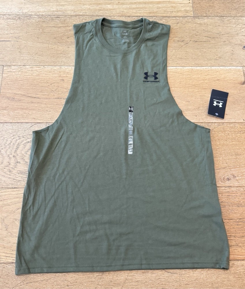 NWT Men’s Size Large Under Armour Embroidered Cutoff Tank Top Shirt 6011120-390
