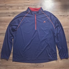 adidas Golf Men’s XL Solid Blue Polyester 1/4 Zip Mock Neck Pullover