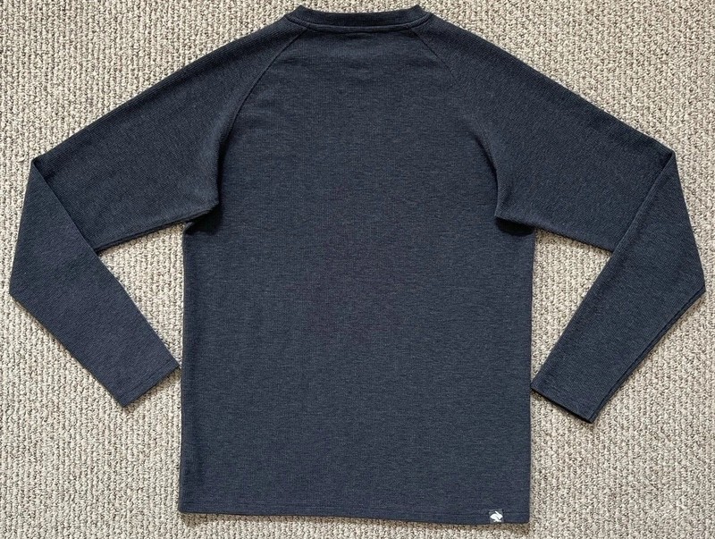 Rabbit Running EZ Pullover Crewneck Men’s S Lightweight Logo Gray Waffle Thermal gallery