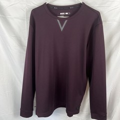 Michael Strahan MSX Mens Long-Sleeve Heavy Shirt, Dark Purple, Side Zips, Size L